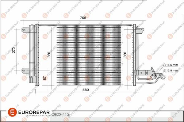 EUROREPAR 1609634880 - Кондензатор, климатизация vvparts.bg