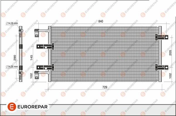 EUROREPAR 1609636480 - Кондензатор, климатизация vvparts.bg