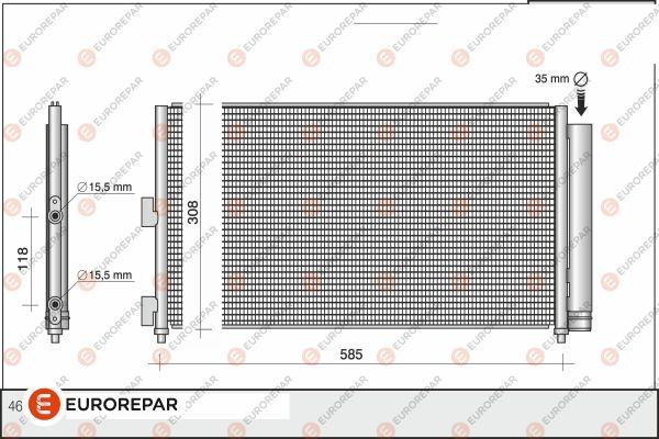 EUROREPAR 1610159380 - Кондензатор, климатизация vvparts.bg