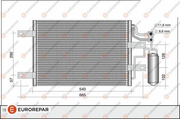 EUROREPAR 1610160580 - Кондензатор, климатизация vvparts.bg