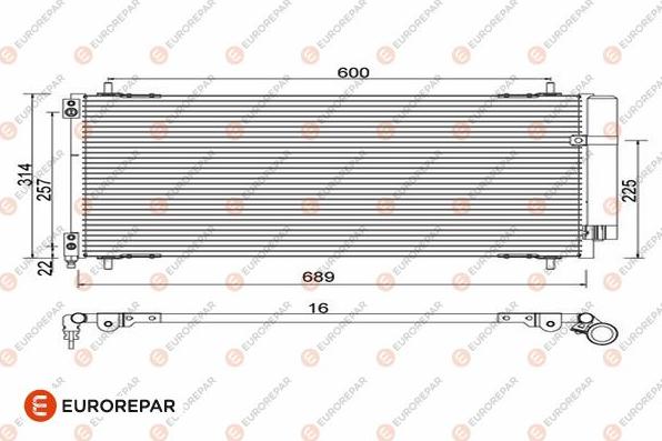 EUROREPAR 1610161580 - Кондензатор, климатизация vvparts.bg