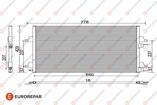 EUROREPAR 1610163180 - Кондензатор, климатизация vvparts.bg