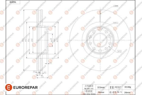 EUROREPAR 1684333880 - Спирачен диск vvparts.bg