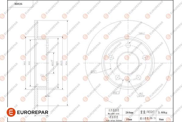 EUROREPAR 1684326880 - Спирачен диск vvparts.bg