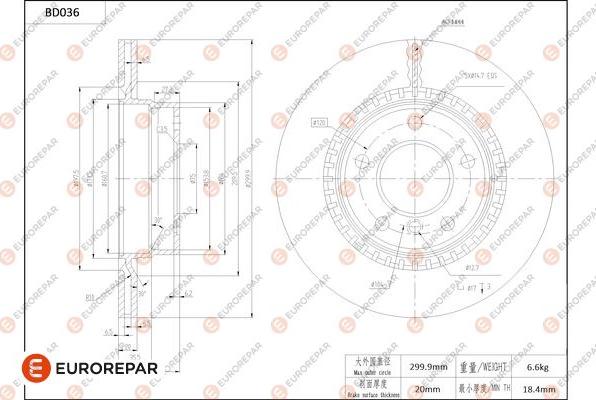 EUROREPAR 1684247880 - Спирачен диск vvparts.bg