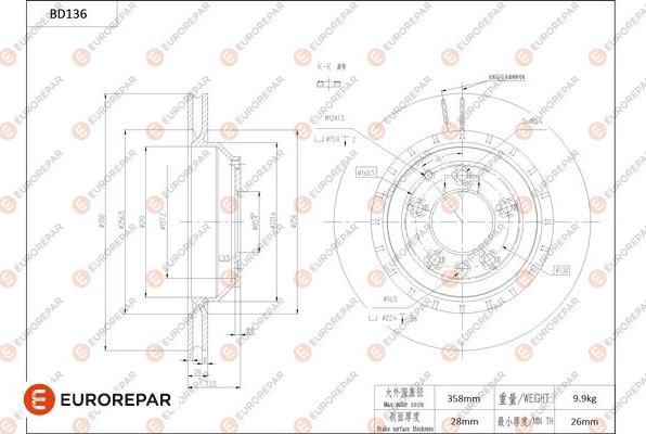 EUROREPAR 1684257880 - Спирачен диск vvparts.bg