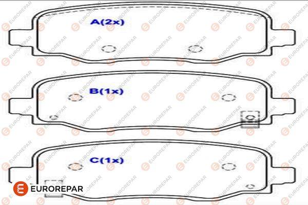 EUROREPAR 1686774580 - Комплект спирачно феродо, дискови спирачки vvparts.bg