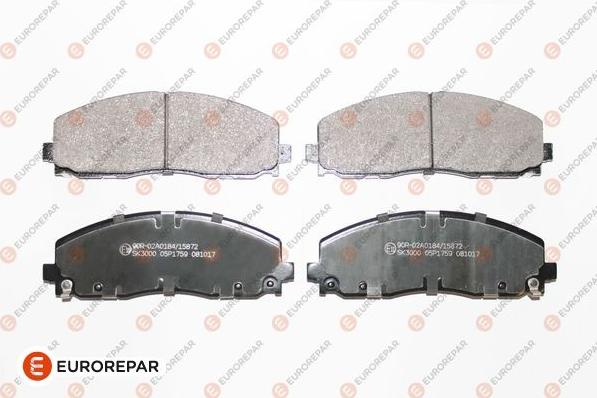 EUROREPAR 1681165780 - Комплект спирачно феродо, дискови спирачки vvparts.bg