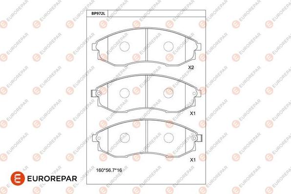 EUROREPAR 1681260580 - Комплект спирачно феродо, дискови спирачки vvparts.bg