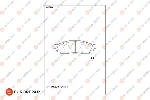 EUROREPAR 1681268480 - Комплект спирачно феродо, дискови спирачки vvparts.bg