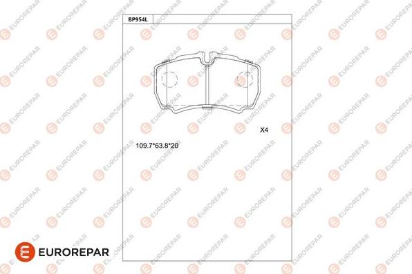 EUROREPAR 1681286180 - Комплект спирачно феродо, дискови спирачки vvparts.bg