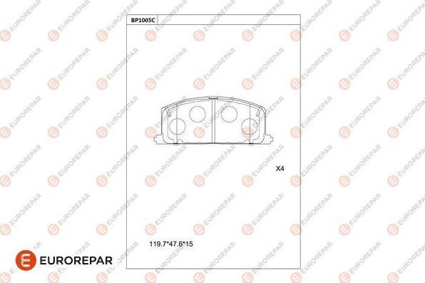 EUROREPAR 1681278380 - Комплект спирачно феродо, дискови спирачки vvparts.bg