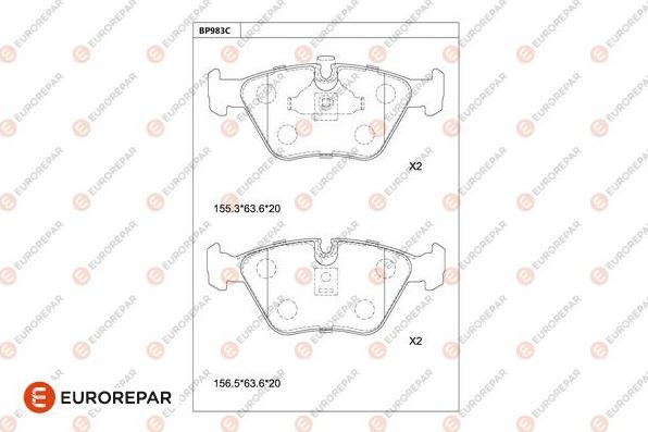 EUROREPAR 1681272180 - Комплект спирачно феродо, дискови спирачки vvparts.bg