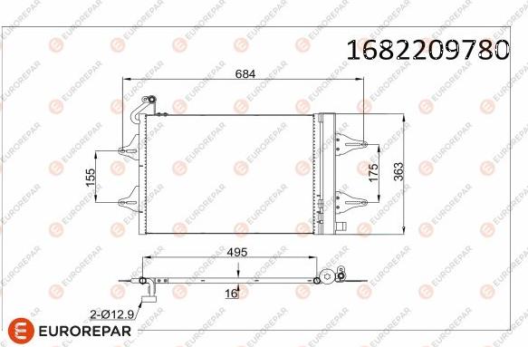 EUROREPAR 1682209780 - Кондензатор, климатизация vvparts.bg