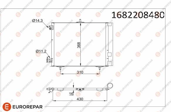 EUROREPAR 1682208480 - Кондензатор, климатизация vvparts.bg