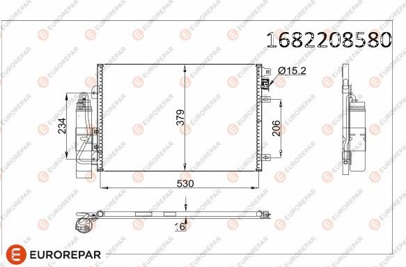 EUROREPAR 1682208580 - Кондензатор, климатизация vvparts.bg