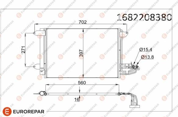 EUROREPAR 1682208380 - Кондензатор, климатизация vvparts.bg