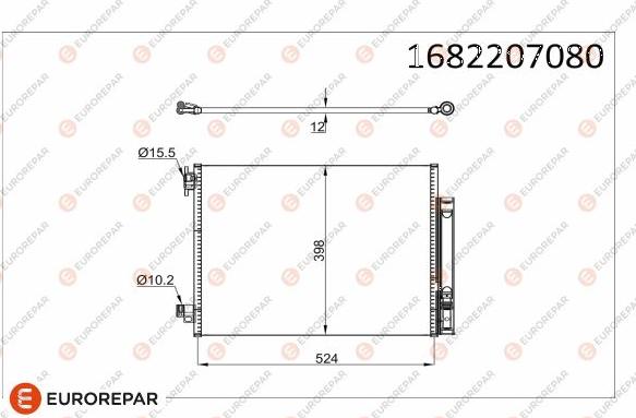 EUROREPAR 1682207080 - Кондензатор, климатизация vvparts.bg