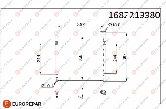 EUROREPAR 1682219980 - Кондензатор, климатизация vvparts.bg