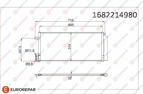 EUROREPAR 1682214980 - Кондензатор, климатизация vvparts.bg