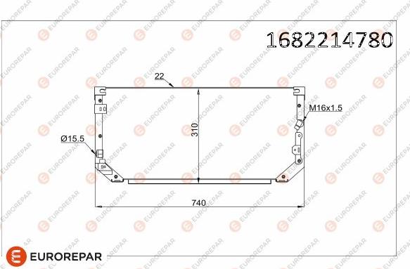 EUROREPAR 1682214780 - Кондензатор, климатизация vvparts.bg