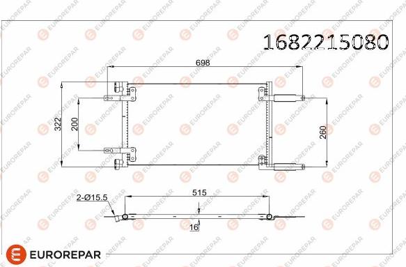 EUROREPAR 1682215080 - Кондензатор, климатизация vvparts.bg