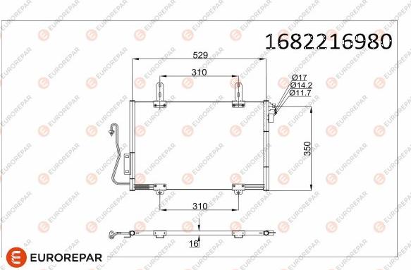 EUROREPAR 1682216980 - Кондензатор, климатизация vvparts.bg