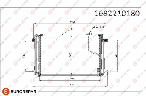 EUROREPAR 1682210180 - Кондензатор, климатизация vvparts.bg