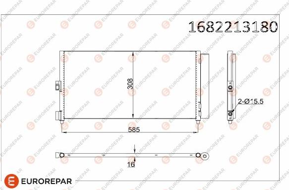 EUROREPAR 1682213180 - Кондензатор, климатизация vvparts.bg