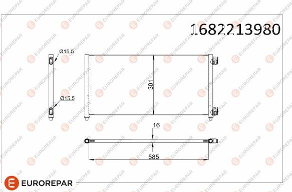 EUROREPAR 1682213980 - Кондензатор, климатизация vvparts.bg