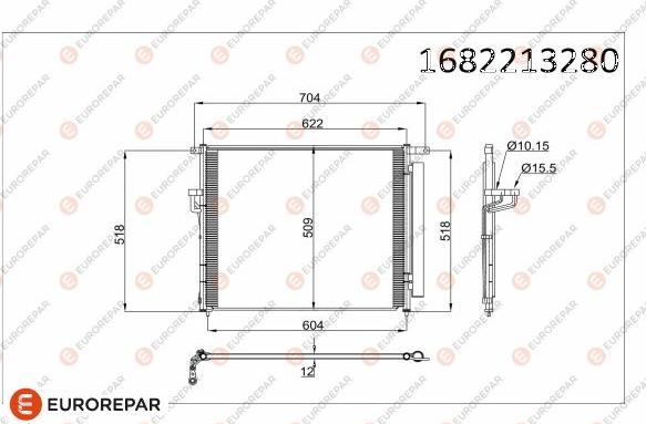 EUROREPAR 1682213280 - Кондензатор, климатизация vvparts.bg