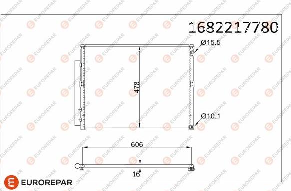 EUROREPAR 1682217780 - Кондензатор, климатизация vvparts.bg