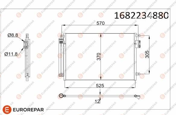 EUROREPAR 1682234880 - Кондензатор, климатизация vvparts.bg