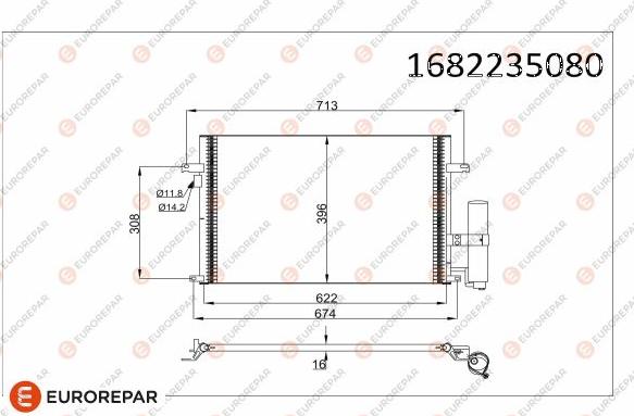 EUROREPAR 1682235080 - Кондензатор, климатизация vvparts.bg