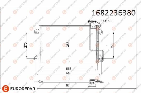 EUROREPAR 1682236380 - Кондензатор, климатизация vvparts.bg