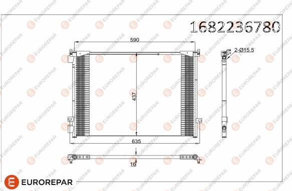 EUROREPAR 1682236780 - Кондензатор, климатизация vvparts.bg