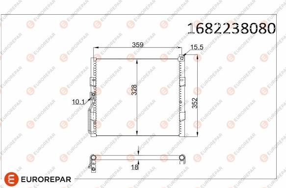 EUROREPAR 1682238080 - Кондензатор, климатизация vvparts.bg