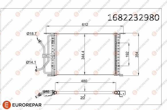 EUROREPAR 1682232980 - Кондензатор, климатизация vvparts.bg