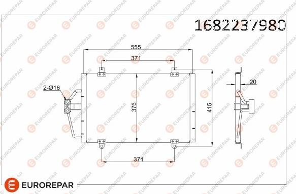 EUROREPAR 1682237980 - Кондензатор, климатизация vvparts.bg