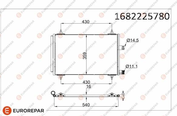 EUROREPAR 1682225780 - Кондензатор, климатизация vvparts.bg