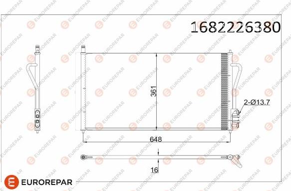 EUROREPAR 1682226380 - Кондензатор, климатизация vvparts.bg