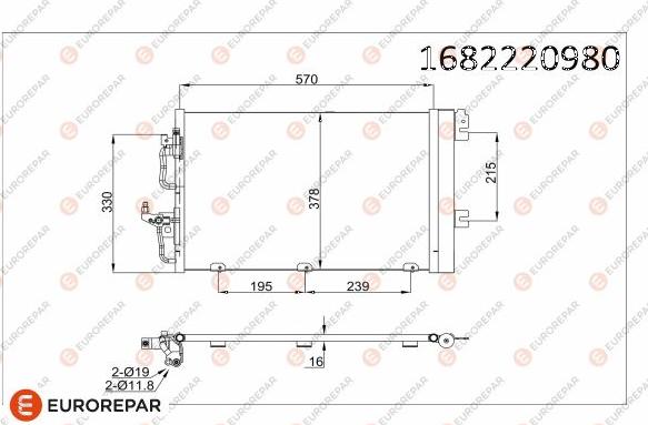 EUROREPAR 1682220980 - Кондензатор, климатизация vvparts.bg