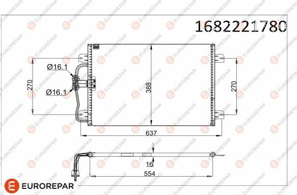 EUROREPAR 1682221780 - Кондензатор, климатизация vvparts.bg