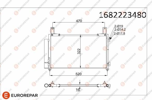 EUROREPAR 1682223480 - Кондензатор, климатизация vvparts.bg