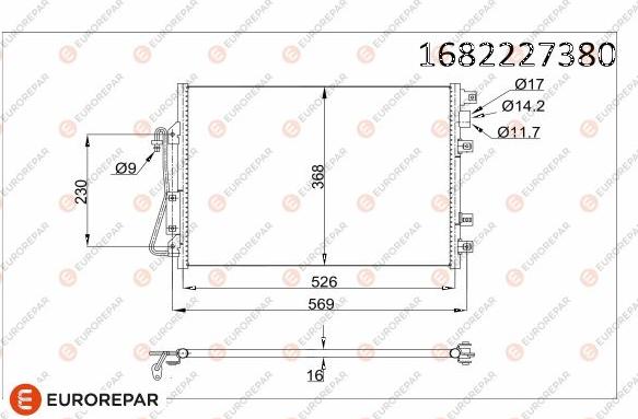 EUROREPAR 1682227380 - Кондензатор, климатизация vvparts.bg