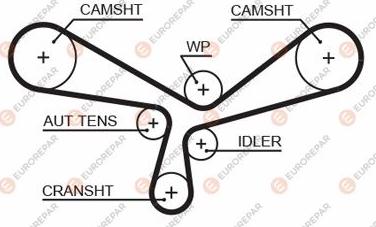 EUROREPAR 1633141680 - Ангренажен ремък vvparts.bg