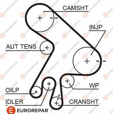 EUROREPAR 1633130280 - Ангренажен ремък vvparts.bg