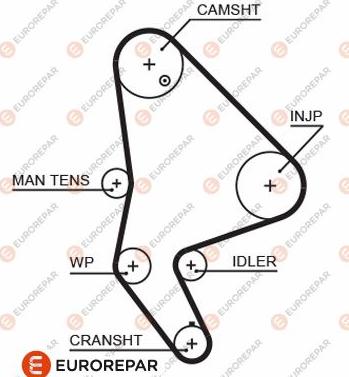 EUROREPAR 1633126880 - Ангренажен ремък vvparts.bg