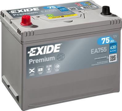 Exide EA755 - Стартов акумулатор vvparts.bg