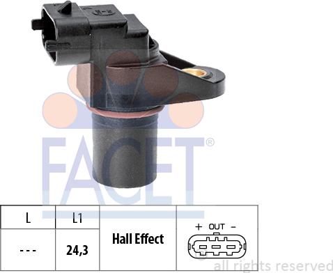 FACET 9.0459 - Датчик, положение на разпределителния вал vvparts.bg